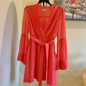 Coral dress/shirt with pockets